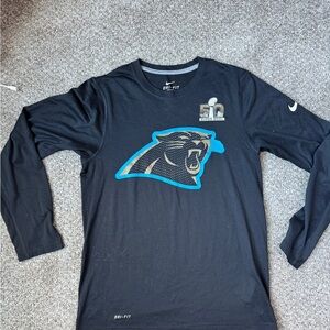 Nike Black Long Sleeve Men's Tee with Panther Logo